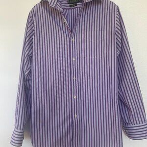 Lauren Ralph Lauren Slim Fit Non Iron Purple  Stripe Dress Shirt,‎ 14½, 32/22